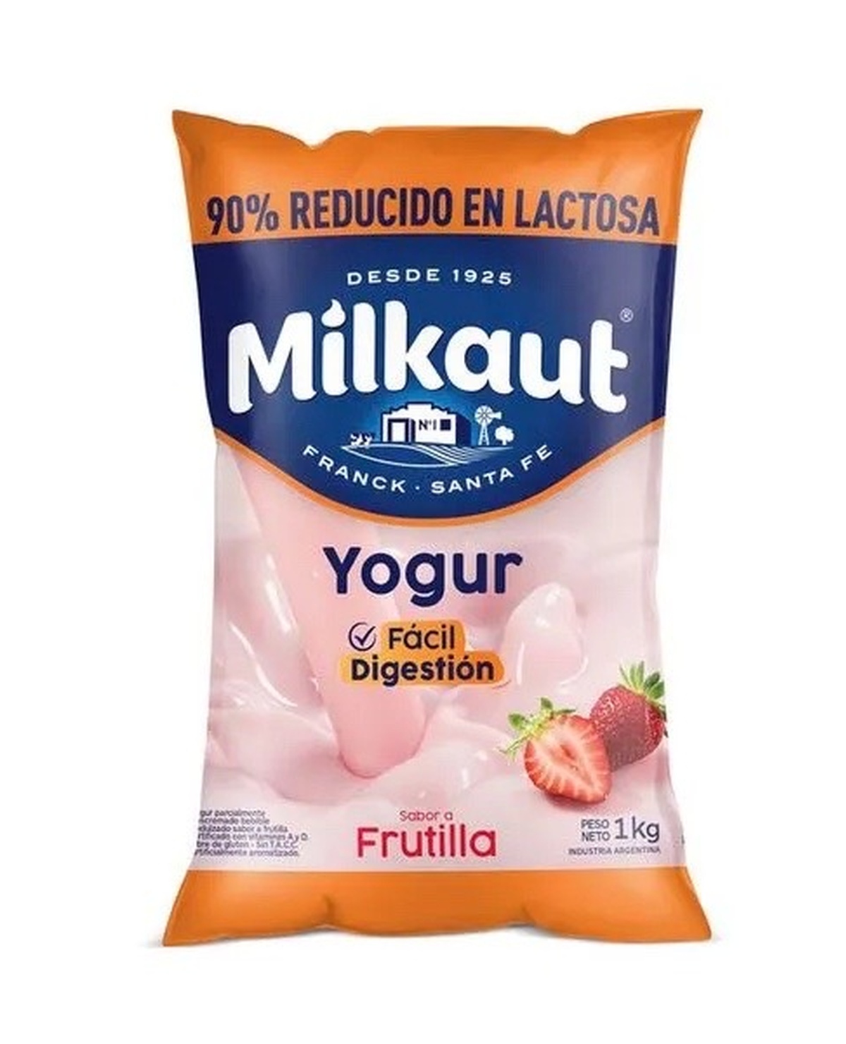 Yogur Milkaut Cero Lactosa Frutilla x 900 Ml